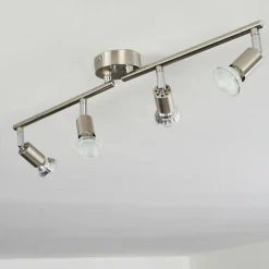 Plafonnier Oula LED Nickel mat, 4 lumières