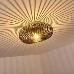 Plafonnier Ovari Noir, 1 lumière