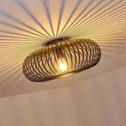 Plafonnier Ovari Noir, 1 lumière