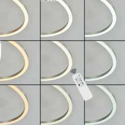 Plafonnier Ovasta LED Nickel mat, 1 lumière, Télécommandes