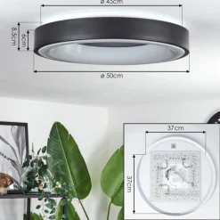 Plafonnier Palanko LED Blanc, 1 lumière, Télécommandes