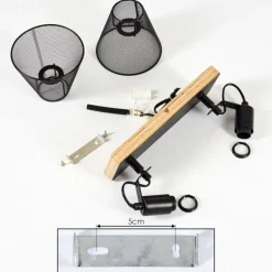 Plafonnier Panaguá Bois clair, Noir, 2 lumières