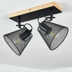 Plafonnier Panaguá Bois clair, Noir, 2 lumières