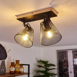 Plafonnier Panaguá Bois clair, Noir, 2 lumières