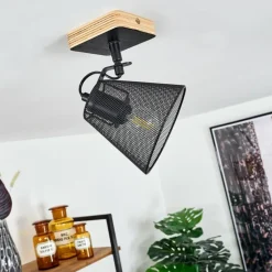 Plafonnier Panaguá Bois clair, Noir, 1 lumière