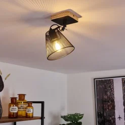 Plafonnier Panaguá Bois clair, Noir, 1 lumière