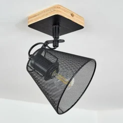 Plafonnier Panaguá Bois clair, Noir, 1 lumière