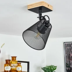 Plafonnier Panaguá Bois clair, Noir, 1 lumière