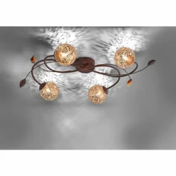 Plafonnier Paul Neuhaus GRETA Rouille, 4 lumières