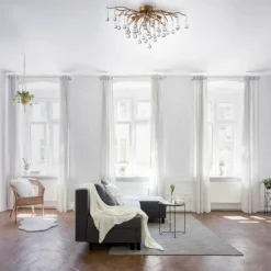 Plafonnier Paul Neuhaus ICICLE Vieux laiton, 4 lumières