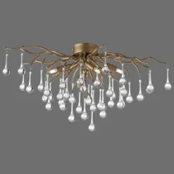 Plafonnier Paul Neuhaus ICICLE Vieux laiton, 4 lumières