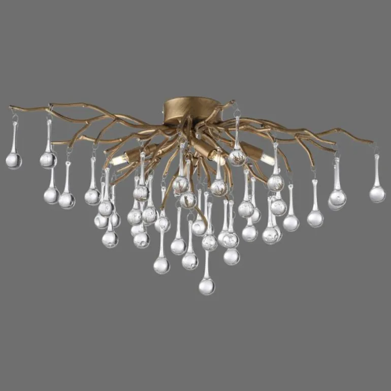 Plafonnier Paul Neuhaus ICICLE Vieux laiton, 4 lumières