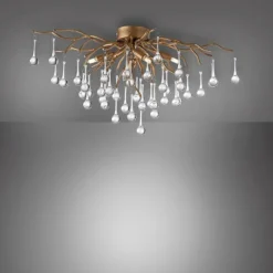 Plafonnier Paul Neuhaus ICICLE Vieux laiton, 4 lumières