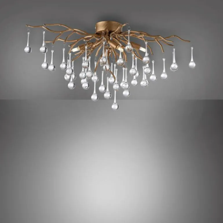 Plafonnier Paul Neuhaus ICICLE Vieux laiton, 4 lumières