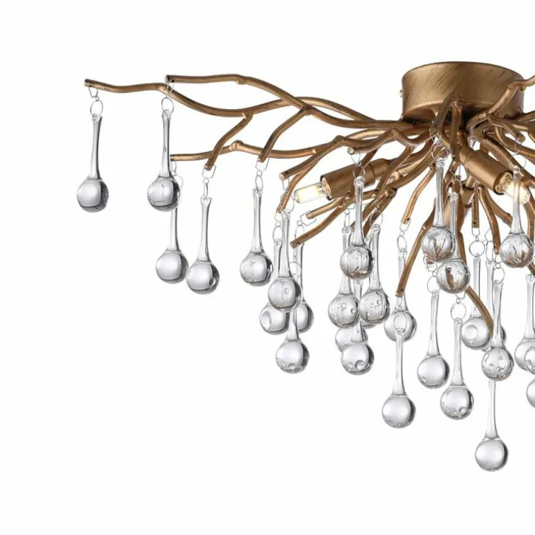 Plafonnier Paul Neuhaus ICICLE Vieux laiton, 4 lumières