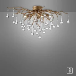 Plafonnier Paul Neuhaus ICICLE Vieux laiton, 4 lumières