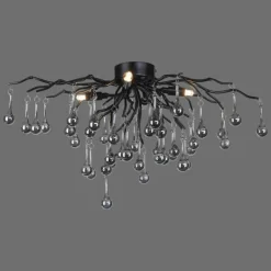 Plafonnier Paul Neuhaus ICICLE Noir, 4 lumières