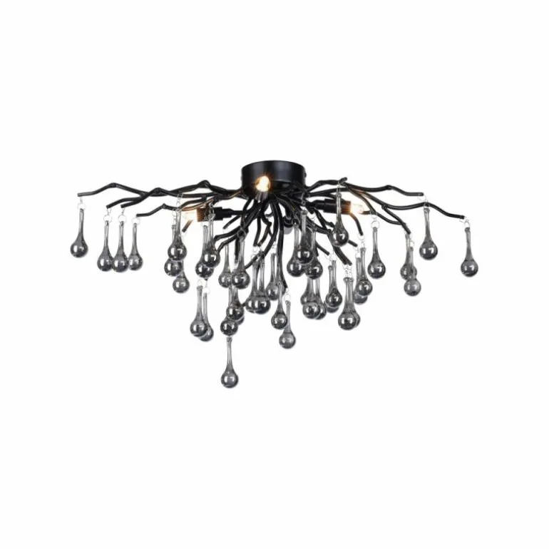 Plafonnier Paul Neuhaus ICICLE Noir, 4 lumières