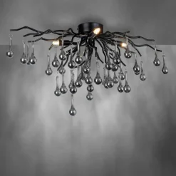 Plafonnier Paul Neuhaus ICICLE Noir, 4 lumières