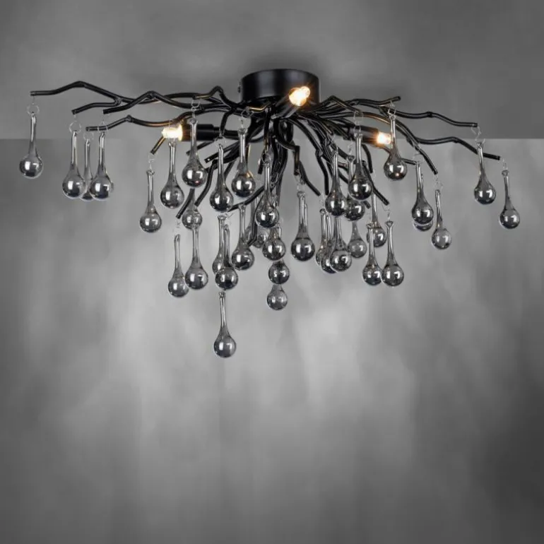 Plafonnier Paul Neuhaus ICICLE Noir, 4 lumières