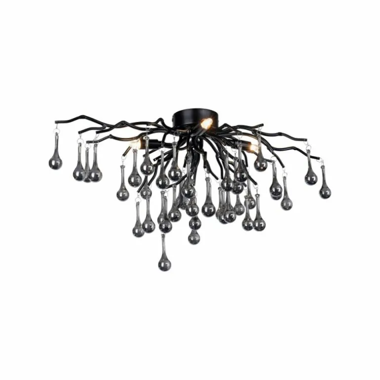 Plafonnier Paul Neuhaus ICICLE Noir, 4 lumières