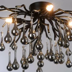 Plafonnier Paul Neuhaus ICICLE Noir, 4 lumières