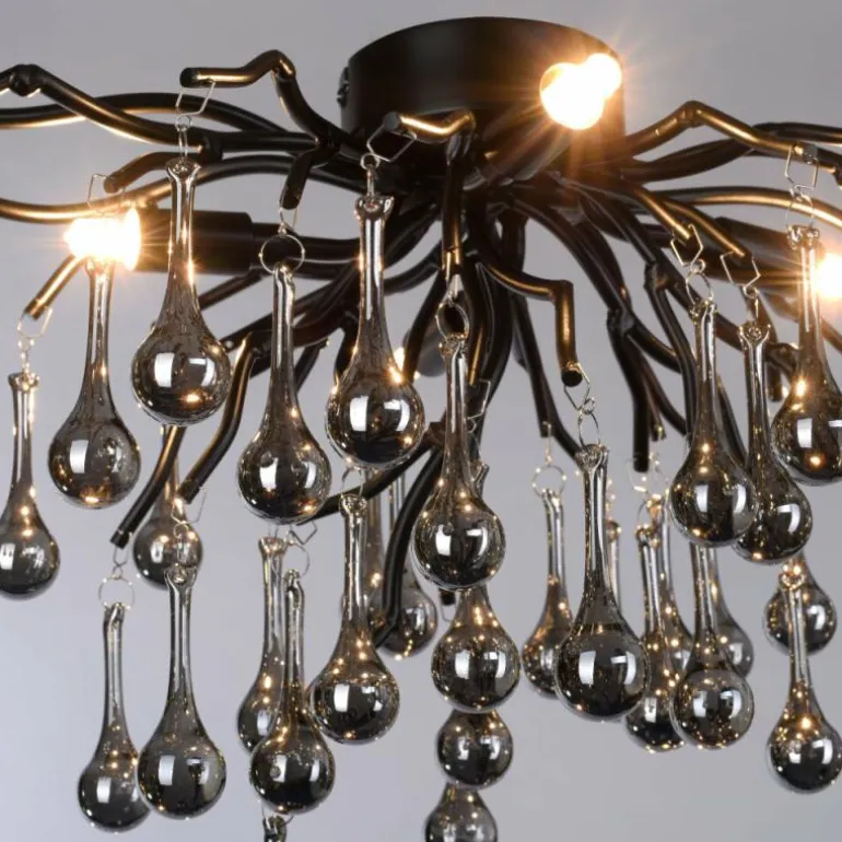 Plafonnier Paul Neuhaus ICICLE Noir, 4 lumières