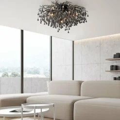 Plafonnier Paul Neuhaus ICICLE Noir, 14 lumières