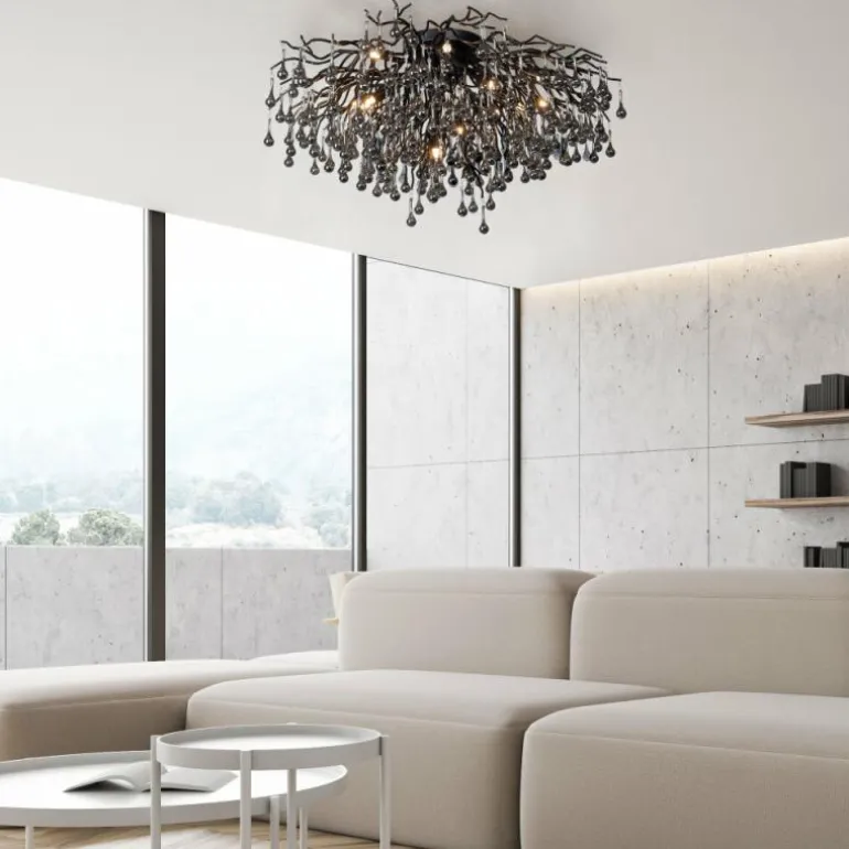 Plafonnier Paul Neuhaus ICICLE Noir, 14 lumières