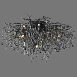 Plafonnier Paul Neuhaus ICICLE Noir, 14 lumières