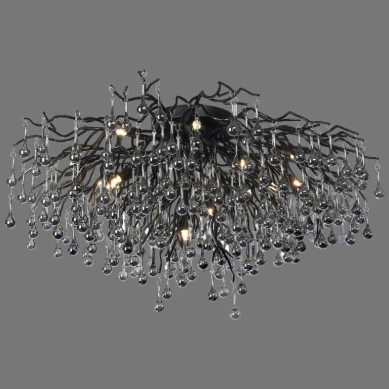 Plafonnier Paul Neuhaus ICICLE Noir, 14 lumières