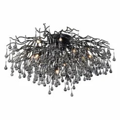 Plafonnier Paul Neuhaus ICICLE Noir, 14 lumières