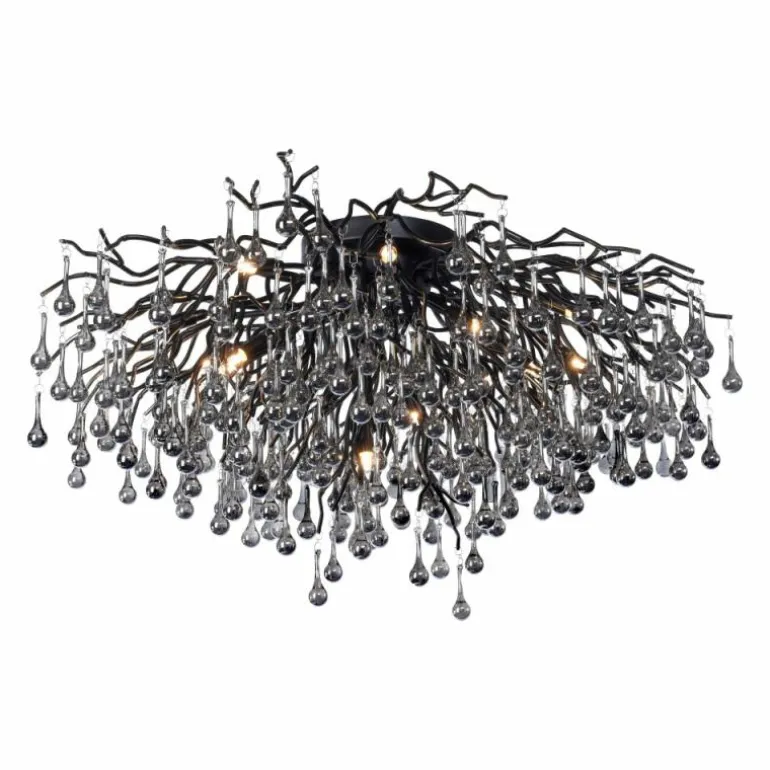 Plafonnier Paul Neuhaus ICICLE Noir, 14 lumières