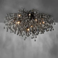 Plafonnier Paul Neuhaus ICICLE Noir, 14 lumières