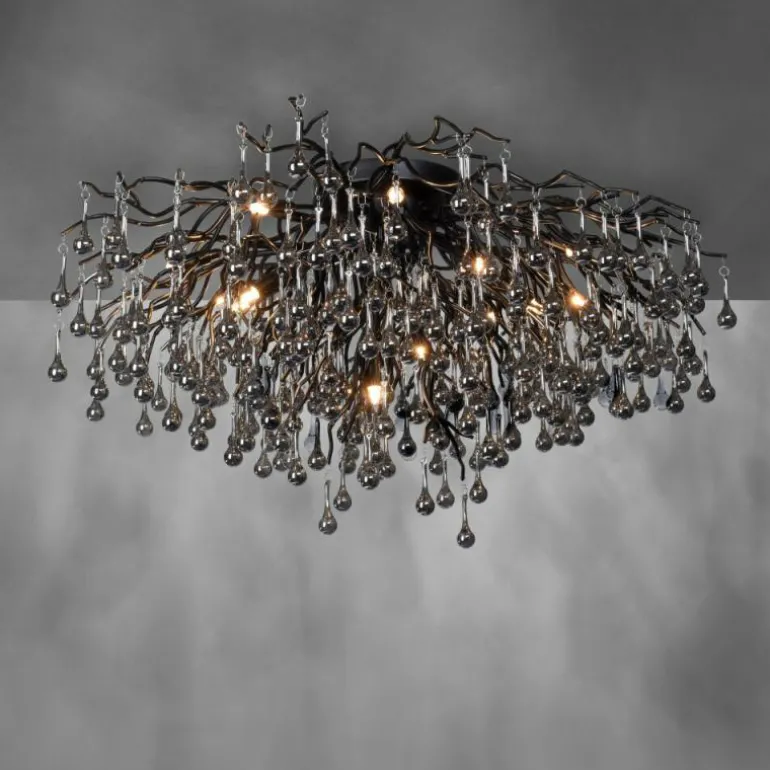 Plafonnier Paul Neuhaus ICICLE Noir, 14 lumières