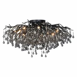 Plafonnier Paul Neuhaus ICICLE Noir, 14 lumières