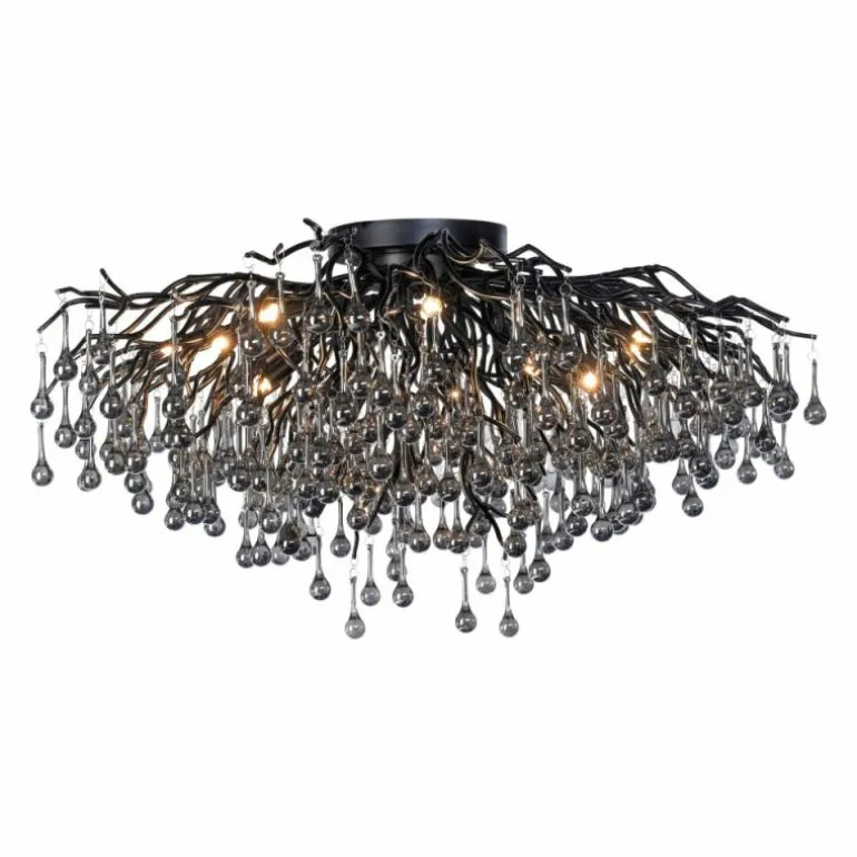 Plafonnier Paul Neuhaus ICICLE Noir, 14 lumières