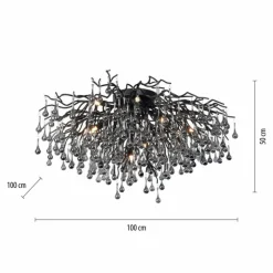 Plafonnier Paul Neuhaus ICICLE Noir, 14 lumières