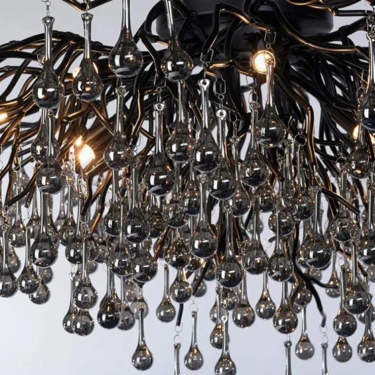 Plafonnier Paul Neuhaus ICICLE Noir, 14 lumières