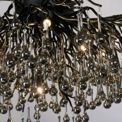 Plafonnier Paul Neuhaus ICICLE Noir, 14 lumières