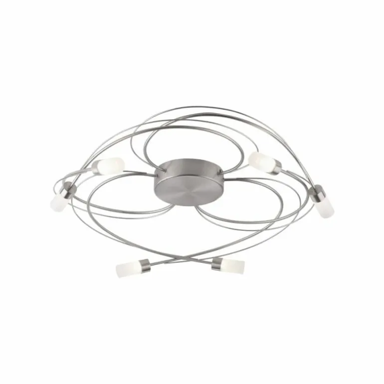 Plafonnier Paul Neuhaus NELIA LED Acier inoxydable, 6 lumières