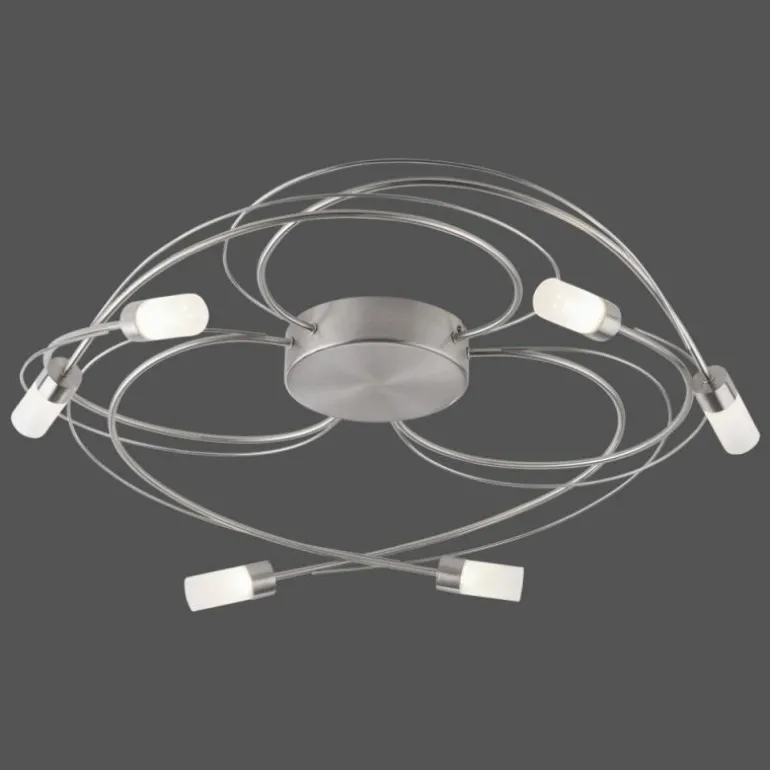 Plafonnier Paul Neuhaus NELIA LED Acier inoxydable, 6 lumières
