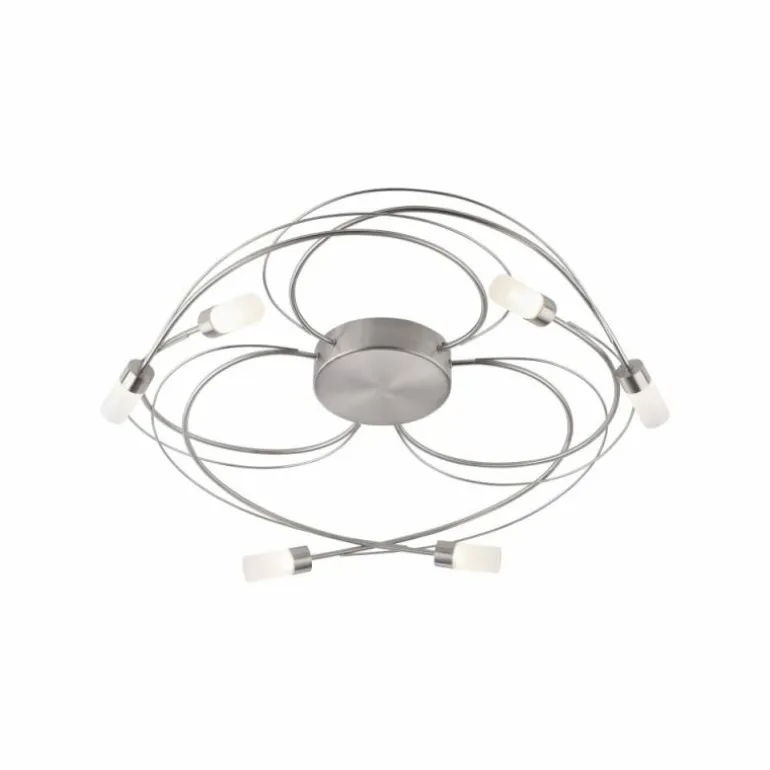 Plafonnier Paul Neuhaus NELIA LED Acier inoxydable, 6 lumières