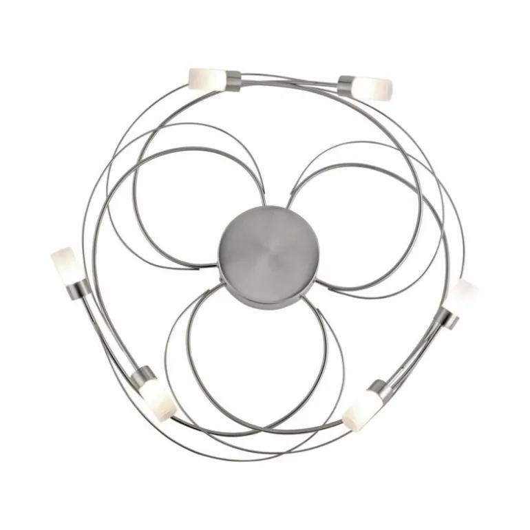 Plafonnier Paul Neuhaus NELIA LED Acier inoxydable, 6 lumières