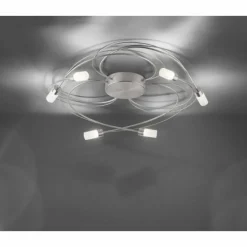Plafonnier Paul Neuhaus NELIA LED Acier inoxydable, 6 lumières