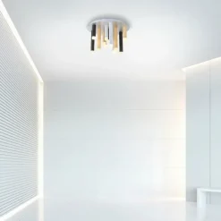 Plafonnier Paul Neuhaus PURE-GEMIN LED Aluminium, Noir, 12 lumières