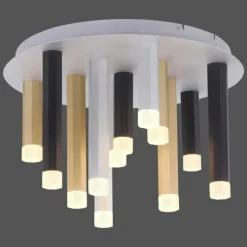 Plafonnier Paul Neuhaus PURE-GEMIN LED Aluminium, Noir, 12 lumières