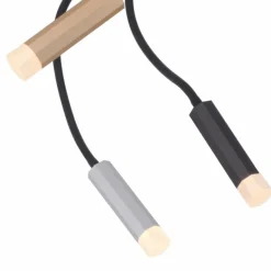 Plafonnier Paul Neuhaus PURE-GEMIN LED Aluminium, Laiton, Noir, 6 lumières