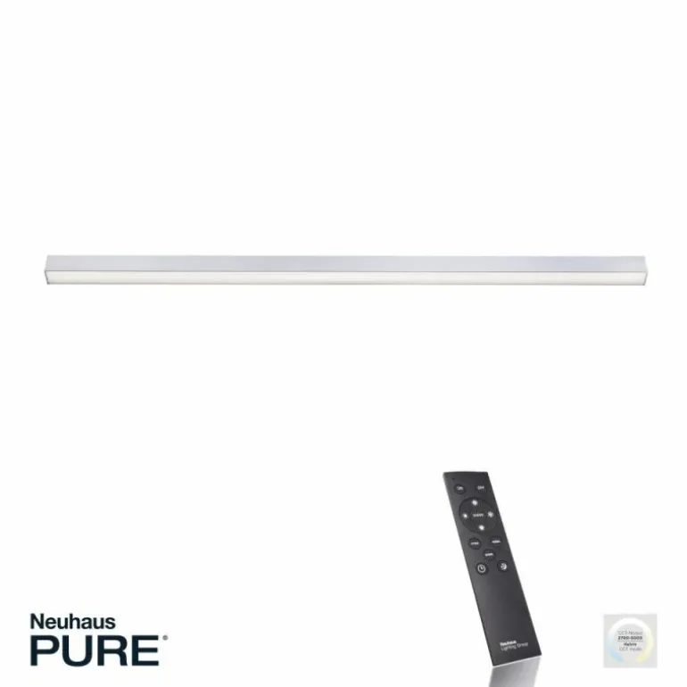Plafonnier Paul Neuhaus PURE-LINES LED Aluminium, 1 lumière, Télécommandes