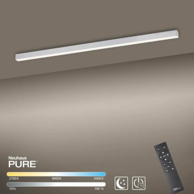 Plafonnier Paul Neuhaus PURE-LINES LED Aluminium, 1 lumière, Télécommandes